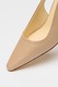 NINE WEST, Pantofi de piele cu varf ascutit si toc Essie, Bej roscat