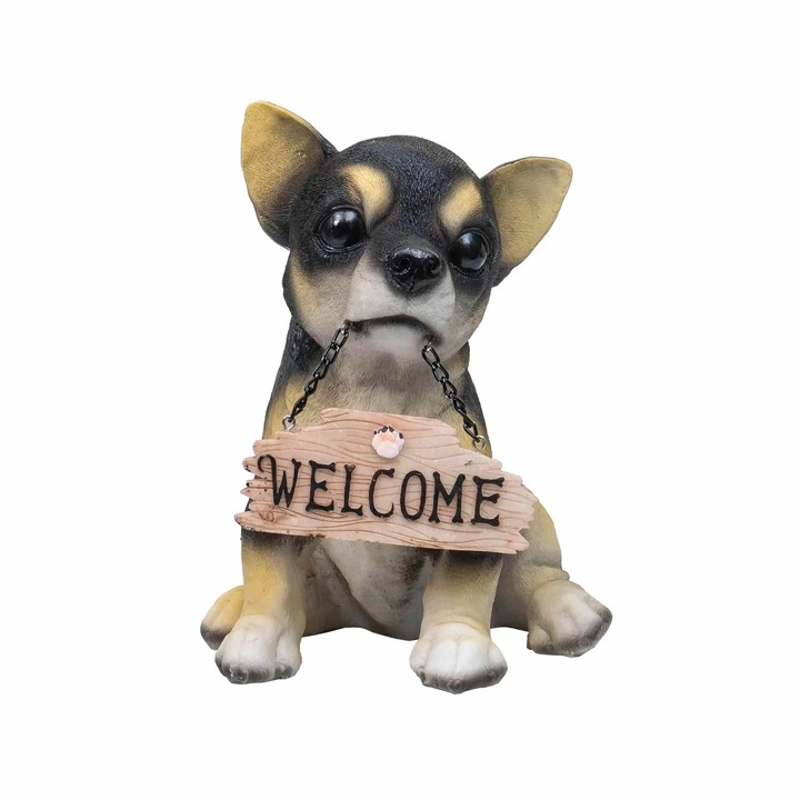 Decoratiune gradina din rasina, model catel, inaltime 20 cm