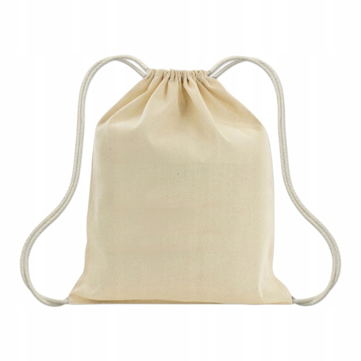 Rucsac din bumbac Allbag 50x50cm ecru, 220g, design minimalist, utilizare scolara si turistica