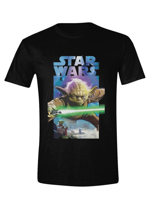 Férfi póló Pcmerch Star Wars Yoda mintával, 100% pamut, többszínű, M INTL