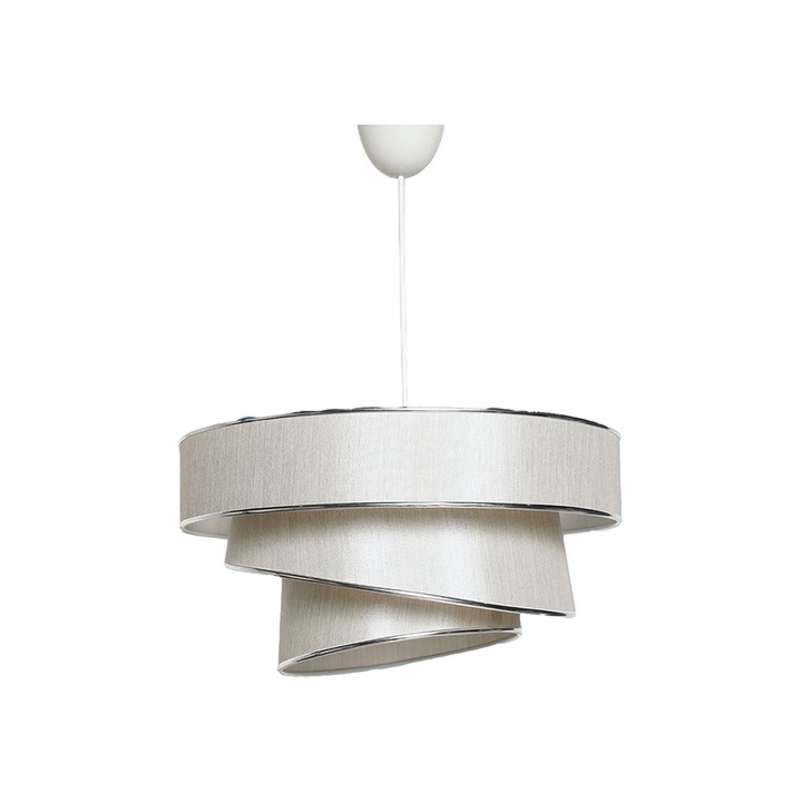 Lampa de tavan Timeless Tools, spirala, bej-argintiu, 40x40cm, inaltime 72cm