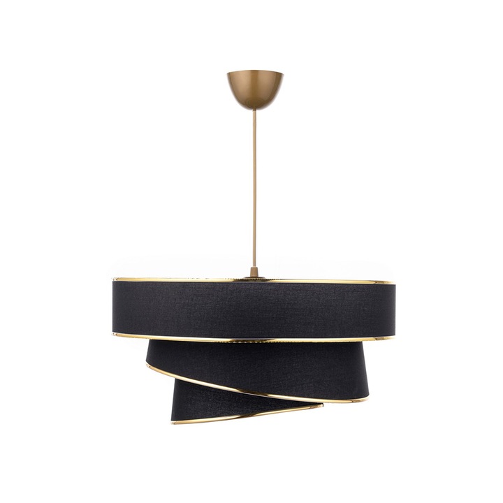 Lampa de tavan Timeless Tools, spiralata, negru-auriu, 40x40cm, inaltime 72cm