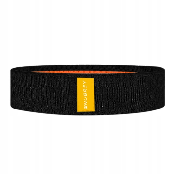 Banda elastica Hip Band fitness Nubrey, material textil intarit, anti-alunecare, rezistenta 5-20 kg, 37 x 8 cm, portocaliu