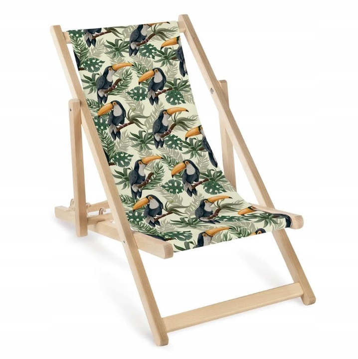 Lezak pentru copii din lemn, Allbag, Tukan, reglabil, waterproof, 95x46,5cm