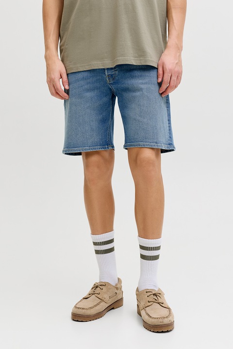 Jack & Jones, Blugi scurti cu model uni, Albastru