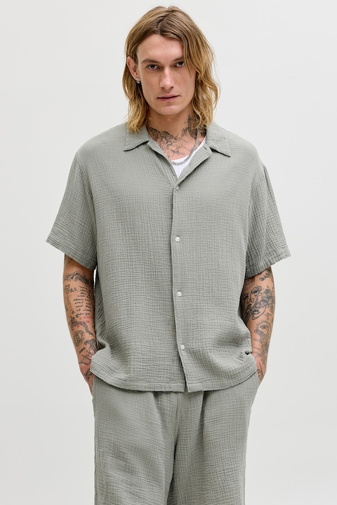 Jack & Jones, Rövid ujjú texturált ing, Szürke