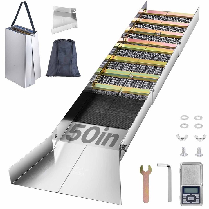 Set prospectare aur, Vivatechnix, Aluminiu, Rucsac pliabil, Cantar, 127x23x6, 6cm