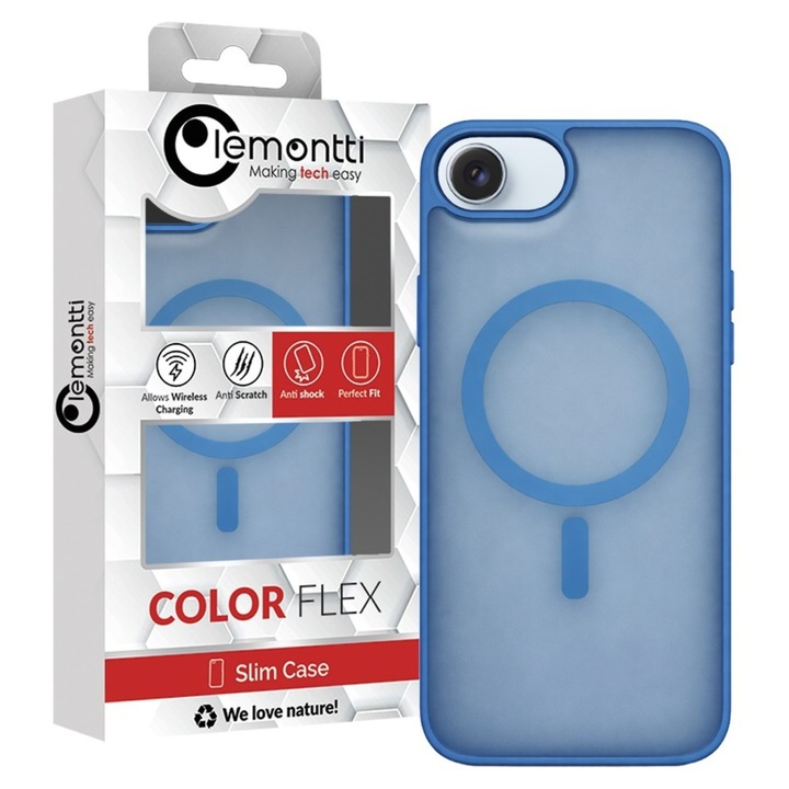 Husa Lemontti EliteGuard Magsafe compatibila cu iPhone 17e / iPhone 16e Bleumarin