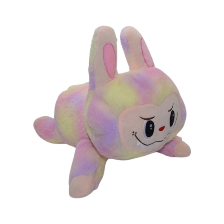 Jucărie de plus Mini Junior, 50 cm, multicolor, cu păturică fleece 105x180cm, pentru fete