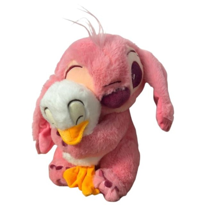 Stitch plüssjáték, kacsa, puha, rózsaszín, 30 cm