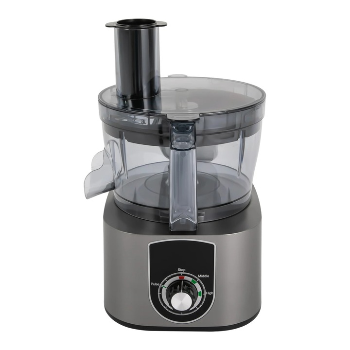 Tocator electric de legume si feliator, ANS-A5, 600 W, 7 l, 3 lame din inox, 2 viteze, grile 8/10 mm, stecar UE, Gri