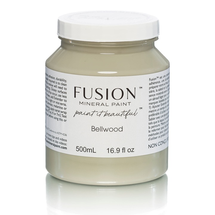 Vopsea pentru mobila Fusion Mineral Paint, Bellwood, verde salvie, finisaj mat, cu protectie integrata, 500 ml