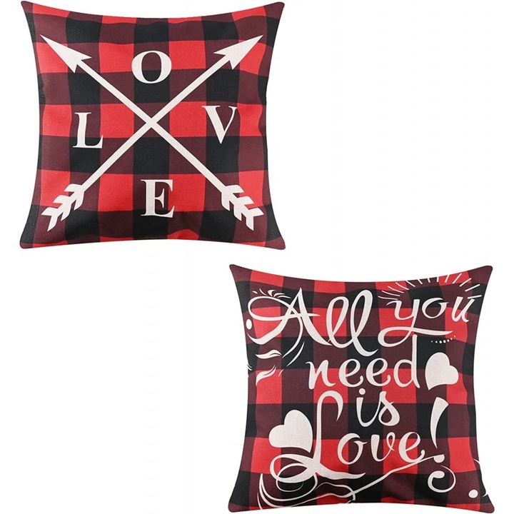 Set 2 fete de perna Love, 45 x 45 cm, textil, multicolor