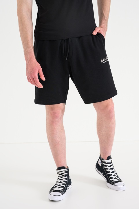 Jack & Jones, Archive organikuspamut tartalmú rövidnadrág zsebekkel, Fekete