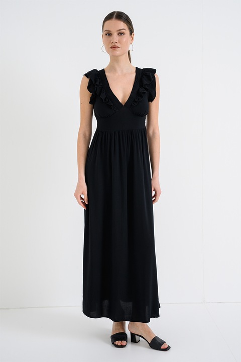 Vero Moda, Дълга рокля Easy с шпиц, Черен