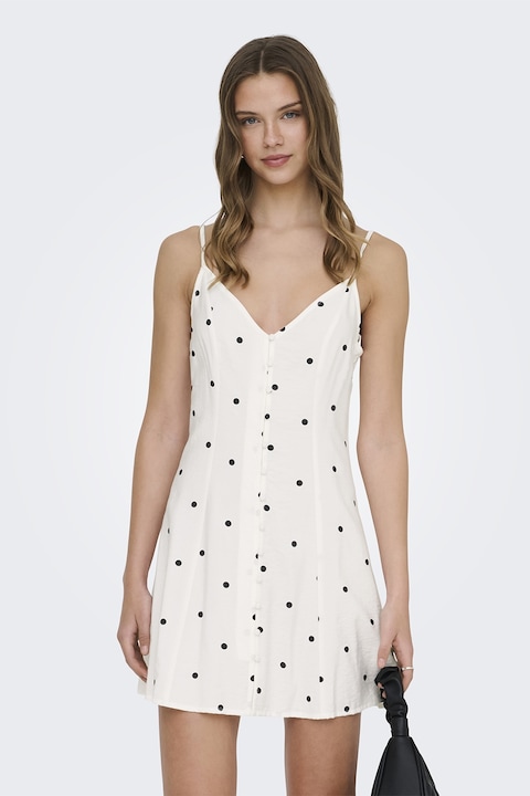 Only, Rochie evazata cu buline, Negru stins/Alb murdar