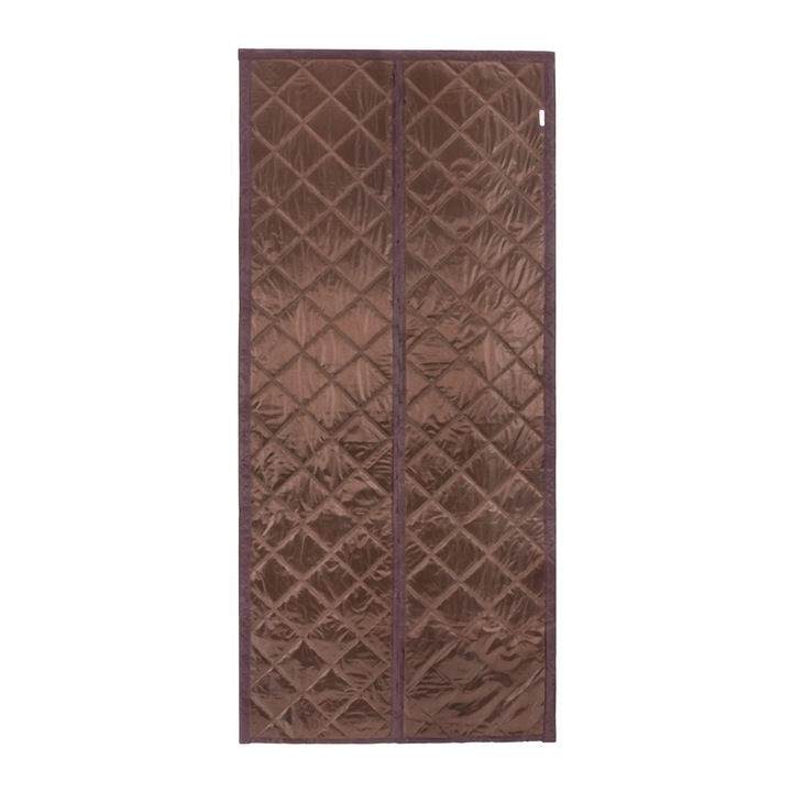 Perdea termica magnetica pentru usa, izolant din bumbac/PVC, 95x210cm, maro ciocolatiu
