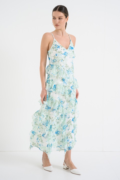 Vero Moda, Рокля Smilla с дипли, Тюркоаз/Бледозелен