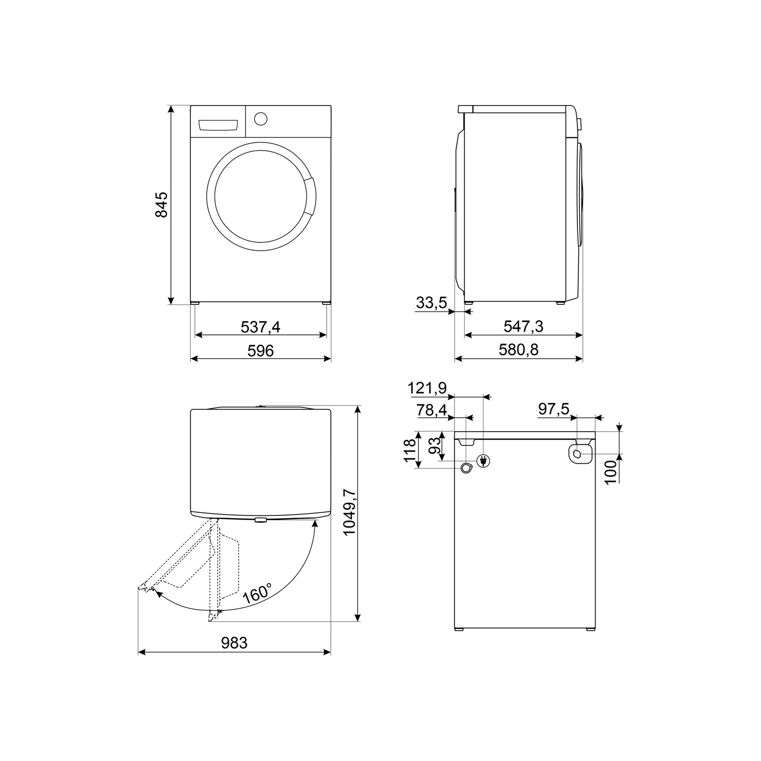 Masina de spala rufe SMEG WNP04SEAIN1, Capacitate 10kg, Latime 60 cm, Clasa A