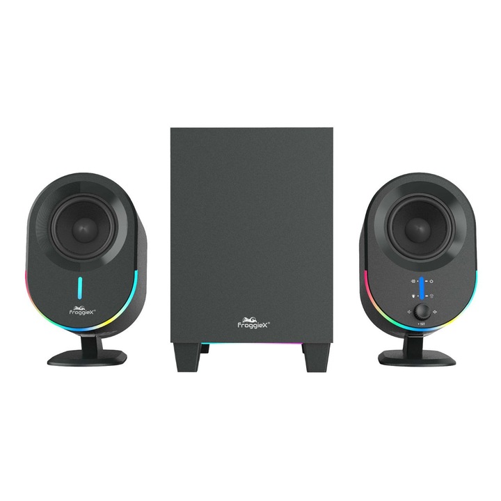 Boxe pentru jocuri 2.1, Froggiex, Bluetooth, 50W, LED, Plug & Play