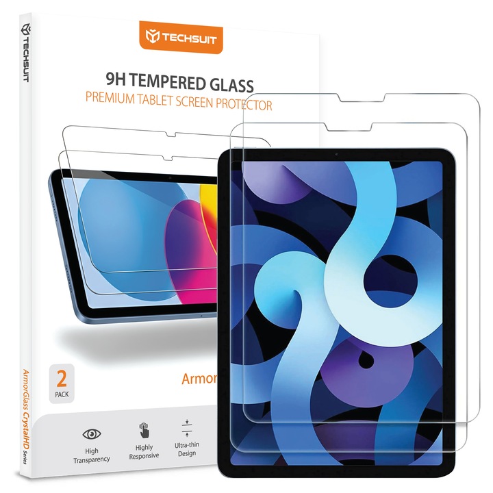 Folie de protecție tabletă Techsuit, set 2 buc, sticlă securizată, transparentă, pentru iPad Pro 11, 11 inch
