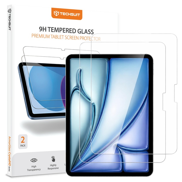 Folie de protecție pentru tabletă Techsuit, set 2 bucăți, Transparent, pentru iPad Air 11 (2024/2025)