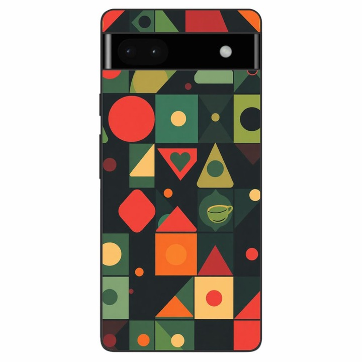 Husa compatibila cu Google Pixel 6A Silicon Gel Tpu Model Retro Shapes