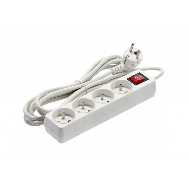 Удължител с ключ - 4 контакта 3 метра