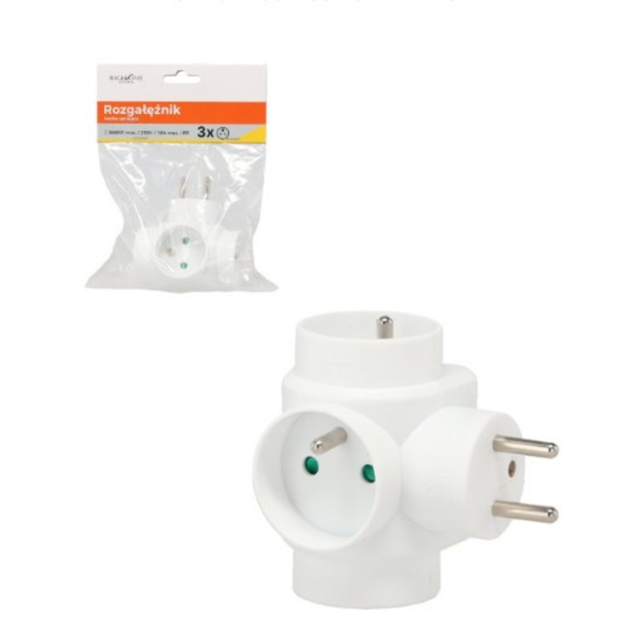 Разклонител с 3 контакта - бял