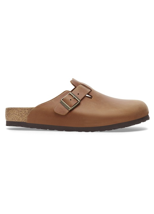 Saboti Birkenstock Boston LEOI 1028310 Unisex, din Piele Naturala, Incaltaminte Casual Confortabila, Maro Cognac, Marimea