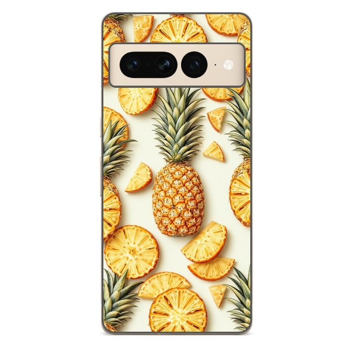 Husa compatibila cu Google Pixel 7 Pro Silicon Gel Tpu Model Juicy Pineapple