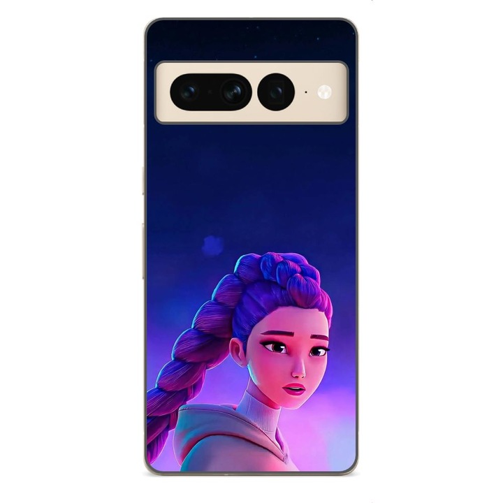 Husa compatibila cu Google Pixel 7 Pro Silicon Gel Tpu Model KPop Demon Hunters Rumi Sunset