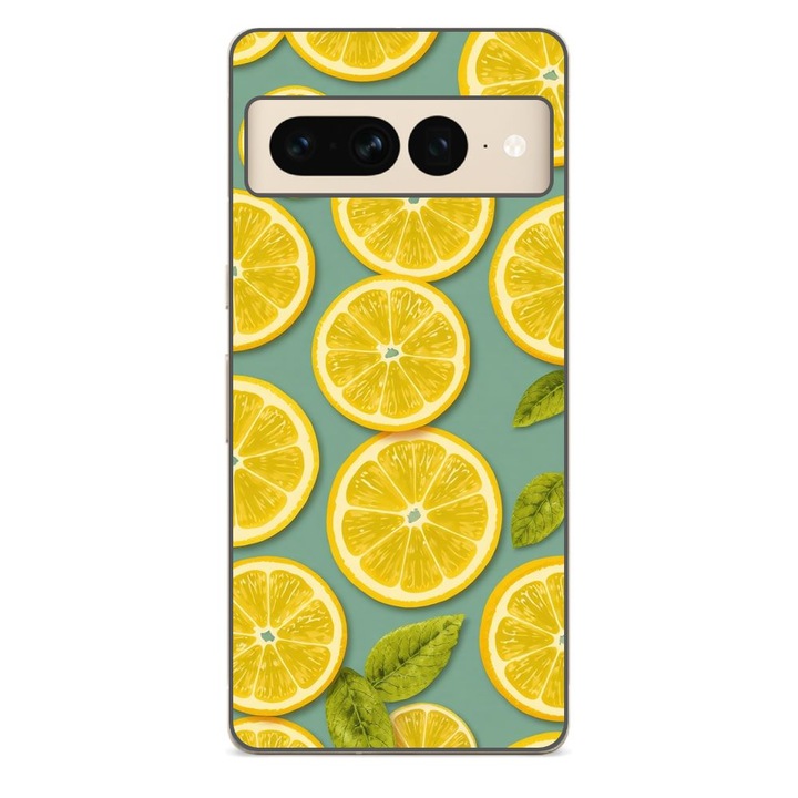 Husa compatibila cu Google Pixel 7 Pro Silicon Gel Tpu Model Summer Lemon Slices