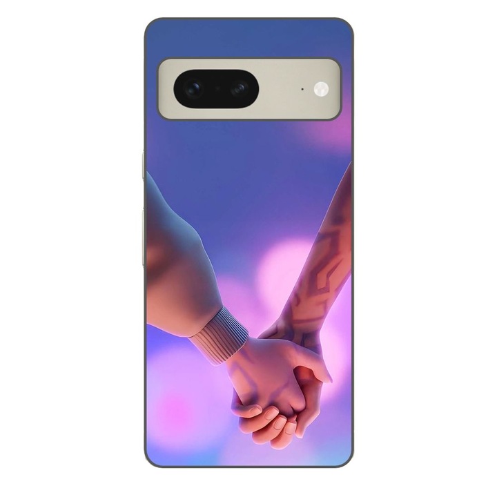 Husa compatibila cu Google Pixel 7 Silicon Gel Tpu Model KPop Demon Hunters Couples Hands