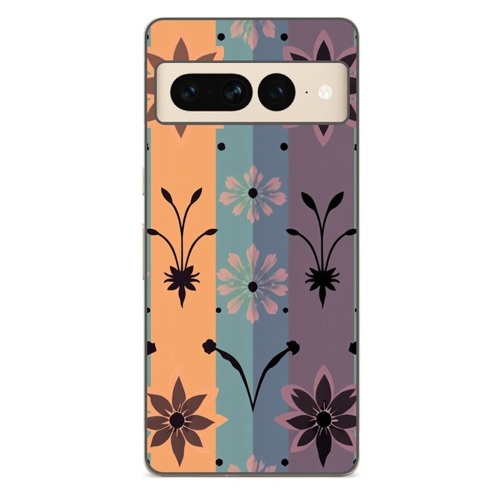 Husa compatibila cu Google Pixel 7 Pro Silicon Gel Tpu Model Vintage Decal Flower