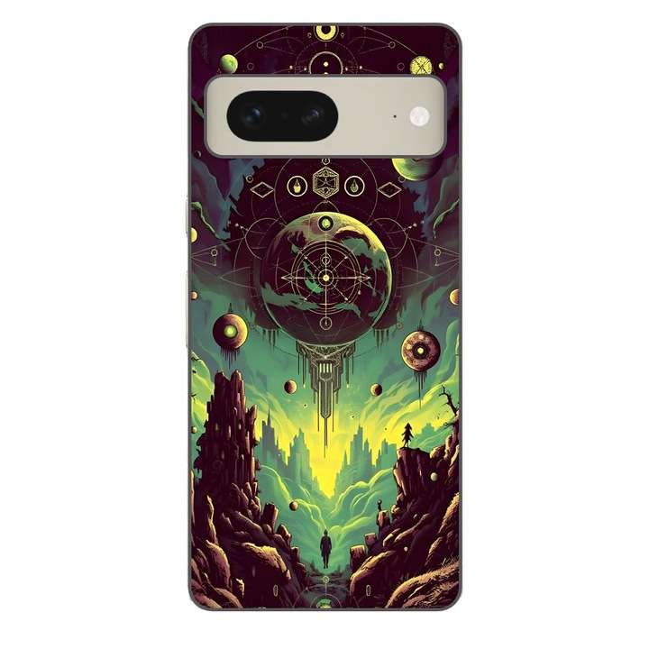 Husa compatibila cu Google Pixel 7 Silicon Gel Tpu Model Mystical Planet