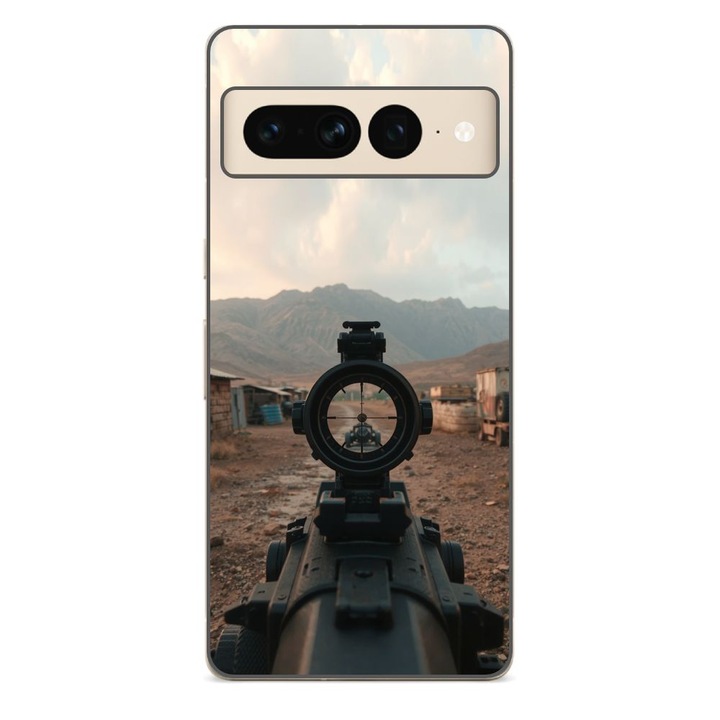 Husa compatibila cu Google Pixel 7 Pro Silicon Gel Tpu Model First Person Shooter