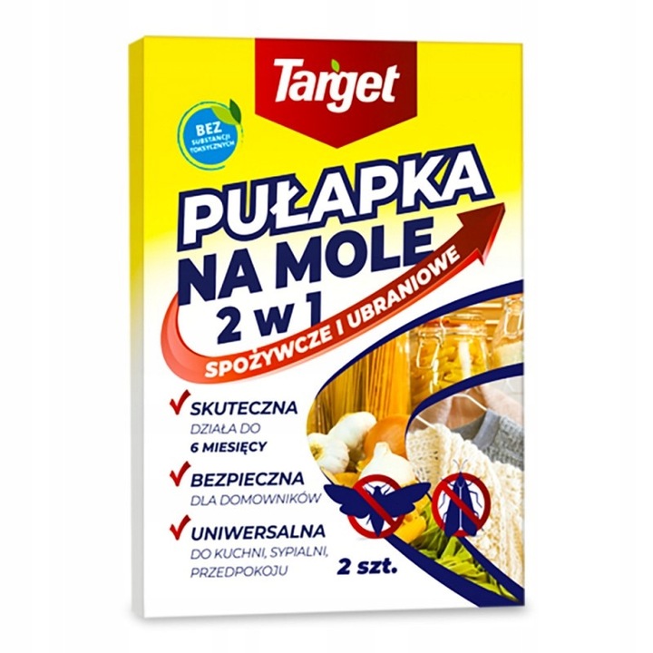 Capcana pentru molii, TARGET, 2 în 1, set 2 bucăți, protecție 6 luni, fără substanțe toxice