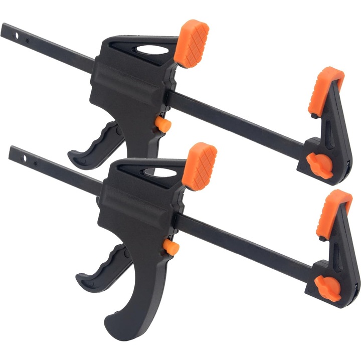 HOUKEA két darabos gyorsszorító készlet famegmunkáláshoz, maximális nyitás 10cm, ergonomikus, tartós anyagból