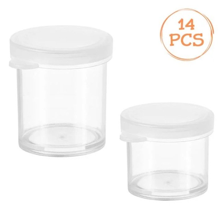 Set de 14 cutii organizare BAMI, transparente, cu capac, 2 dimensiuni