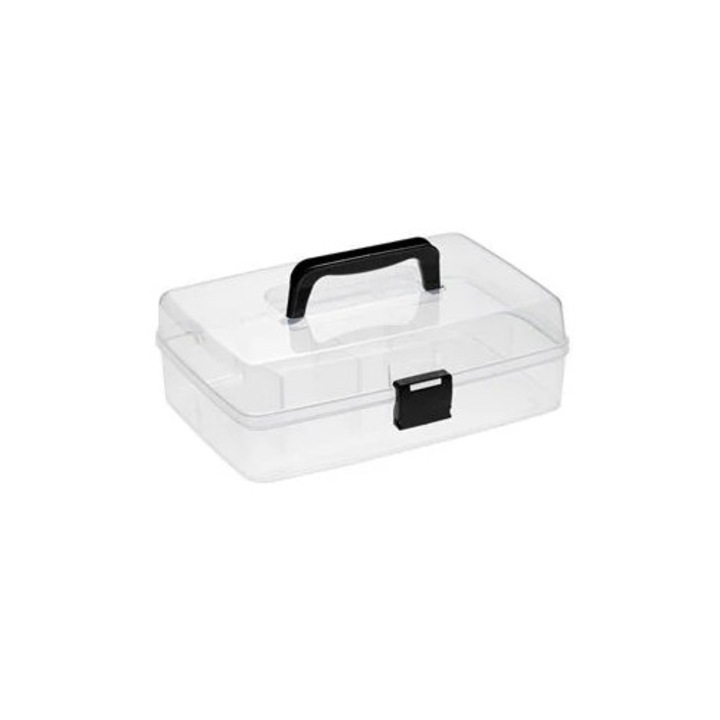 Cutie depozitare BAMI plastic transparent cu maner 29.5x19.5x8.5cm
