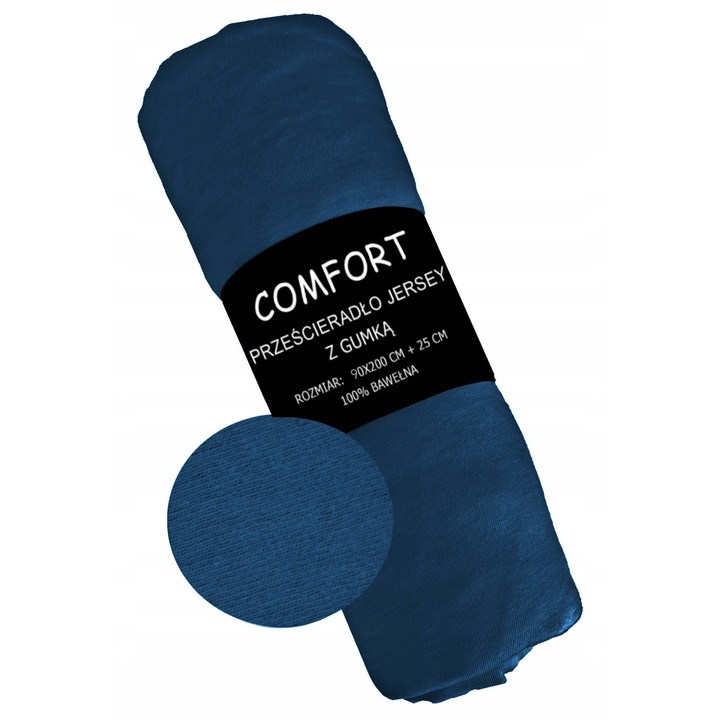 Cearsaf de pat, KONEY, 90 x 200 cm, Cu elastic, Verde petrol, Hipoalergenic, Fara imprimeu, Material placut la atingere, Rezistent, Se adapteaza perfect saltelei, Jersey