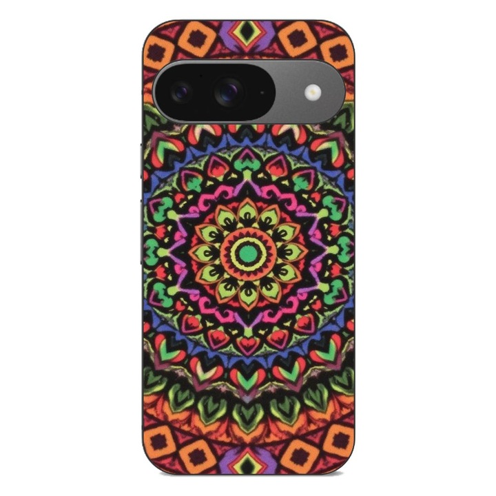 Husa compatibila cu Google Pixel 9 Silicon Gel Tpu Model Colorfull Mandala Orange Power
