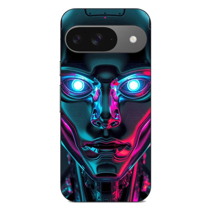 Husa compatibila cu Google Pixel 9 Silicon Gel Tpu Model Chrome Humanoid