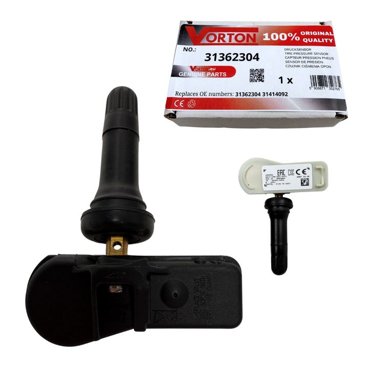 Senzor TPMS VORTON, frecvență 433 MHz, supapă cauciuc, pentru VOLVO V60 II/S90 II/XC90 II/S60 Cross Country III, set complet