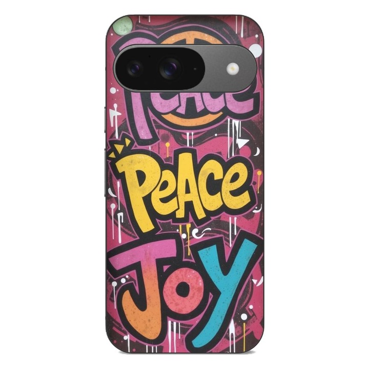 Husa compatibila cu Google Pixel 9 Silicon Gel Tpu Model Peace and Joy Graffiti