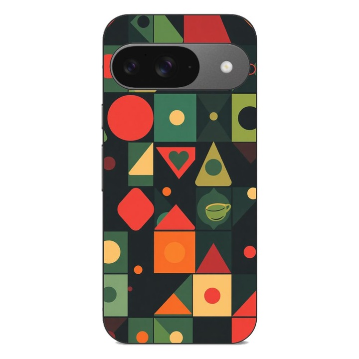 Husa compatibila cu Google Pixel 9 Silicon Gel Tpu Model Retro Shapes