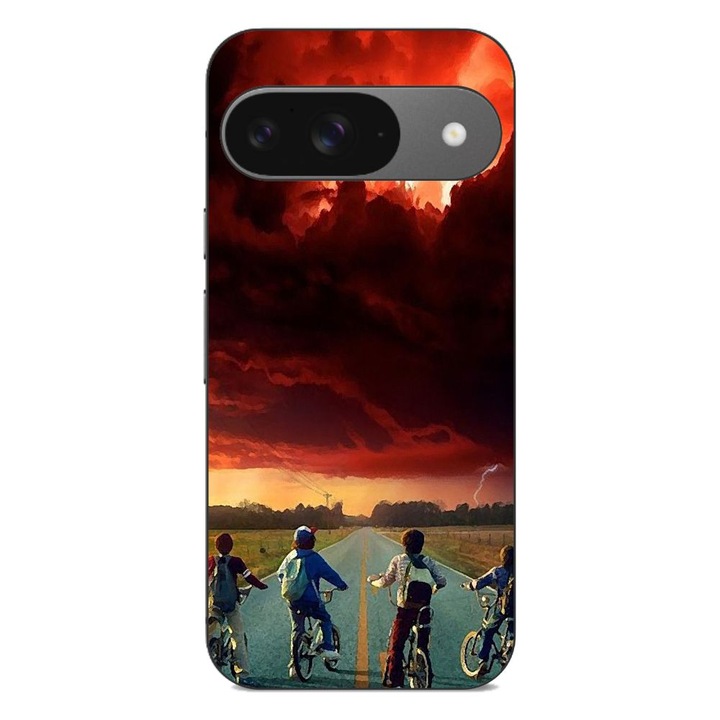 Husa compatibila cu Google Pixel 9 Pro Silicon Gel Tpu Model Stranger Things Red Sky