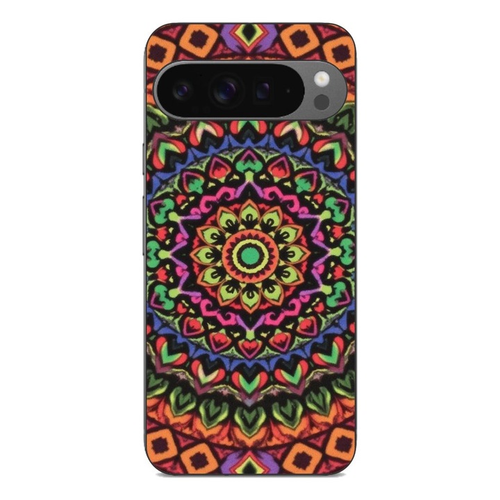 Husa compatibila cu Google Pixel 9 Pro XL Silicon Gel Tpu Model Colorfull Mandala Orange Power