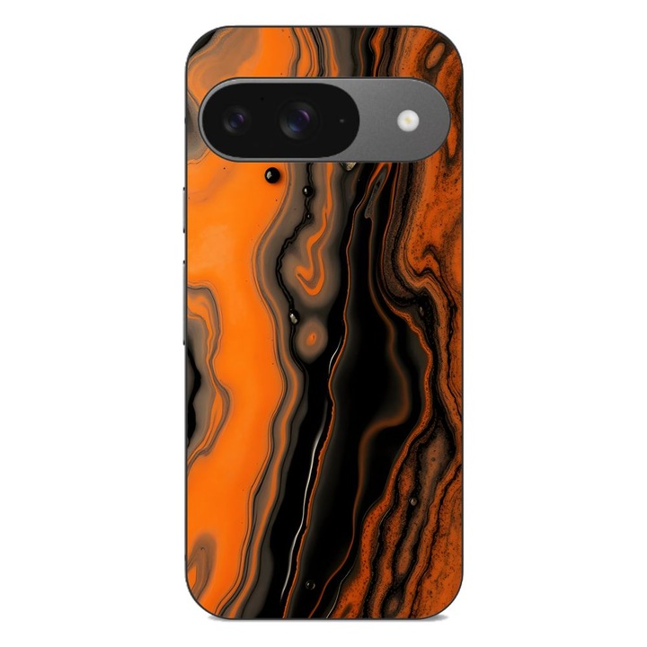 Husa compatibila cu Google Pixel 9 Silicon Gel Tpu Model Metallic Lava Flow Pattern